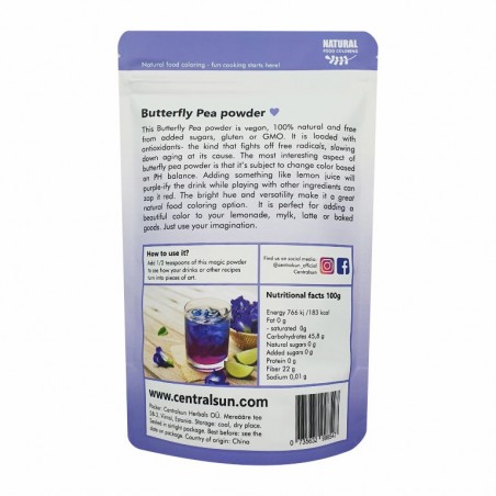 Butterfly Pea powder 100g Blue Matcha Anchan Centralsun