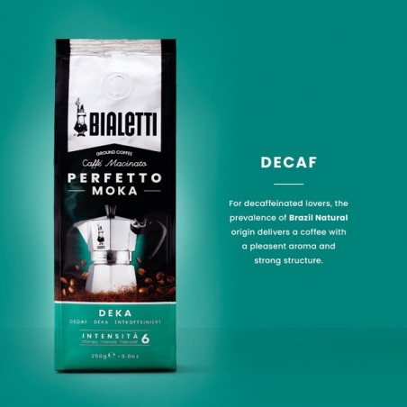 Bialetti Perfetto Moka Deka 250g ground coffee decaffeinated