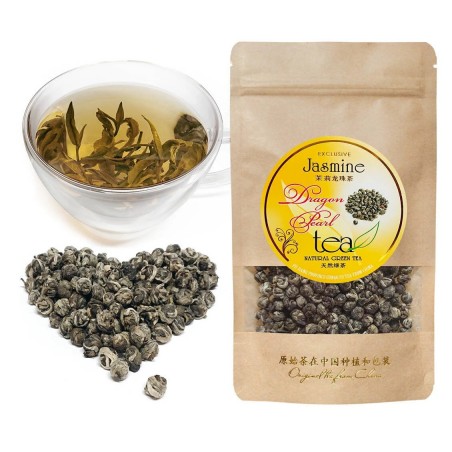 DRAGON PEARL Ekskluzīva Ķīnas Jasmīnu Zaļā tēja „Pūķa pērle”, 100g doypack