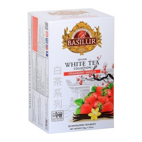 Basilur Baltā tēja Vaniļa & Zemene 1,5g * 20EN 30g