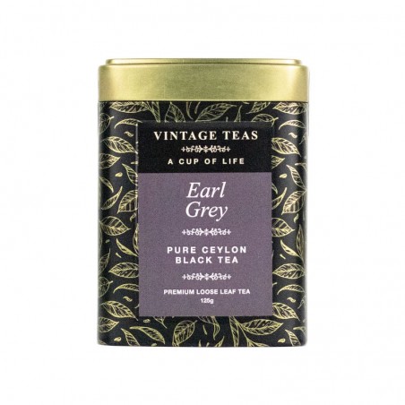 Vintage Teas Earl Grey Ceilonas melnā berama tēja 125g metāla bundža