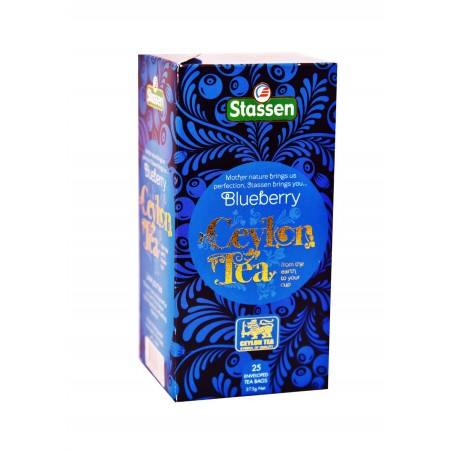 Stassen чёрный чай со вкусом черники 25 чайных пакетиков