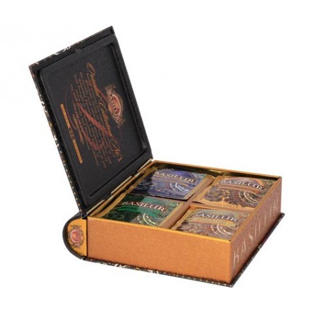 Melnā un zaļā tēja ORIENTAL TEA BOOK No.1, 32 paciņu tēja metāla dāvanu iepakojumā BASILUR 60g