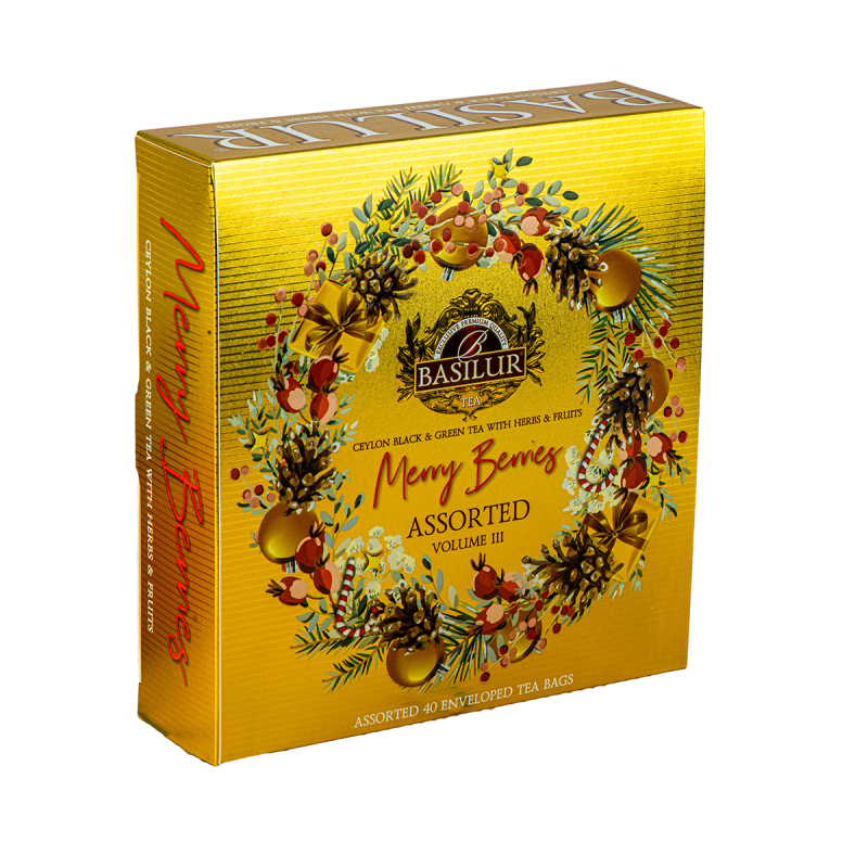 MERRY BERRIES ASSORTED VOL III GOLD 40EN 73g Christmas Gift box BASILUR MERRY BERRIES ASSORTED VOL III GOLD 40EN 73g Christmas Gift box BASILUR