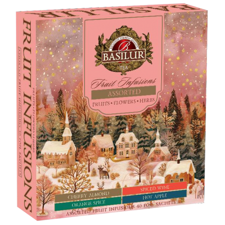 CHRISTMAS FRUIT INFUSIONS 40 пакетиков фруктовый чай в подарочной упаковке BASILUR 72 гр.