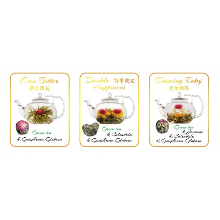 Blooming tea - Ķīniešu Ziedošā tēja 3 veidi pa 1gb