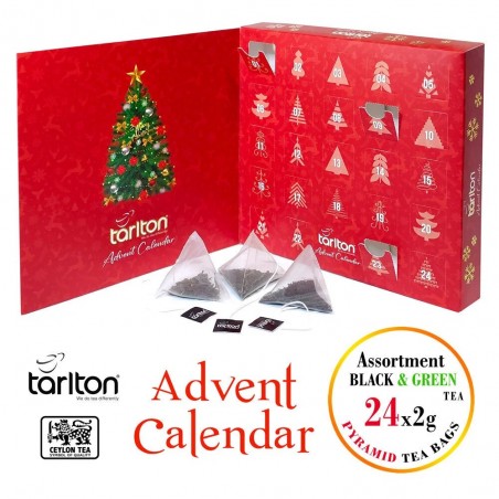 Christmas Advent calendar with 24 pyramid tea bags Tarlton, 24x2g