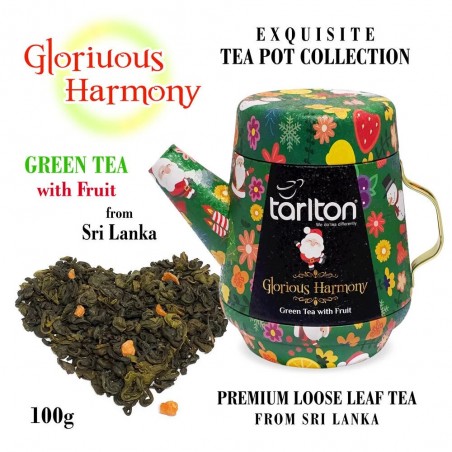 Glorious Harmony Zaļā beramā lapu tēja ar augļiem Tarlton, 100g