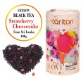 Melnā beramā lapu tēja Zemeņu Siera kūka, Tarlton Love, 100g Melnā beramā lapu tēja Zemeņu Siera kūka, Tarlton Love, 100g