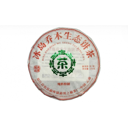 Bing Dao Qiao Mu Sheng Tai Bing Cha Шу Пуэр - 100 г лепёшка, 2023г
