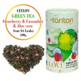 Green loose leaf tea with Strawberries, Cucumber and Aloe, Tarlton Love, 100g