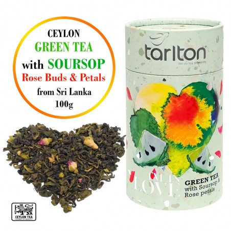 Ceylon Green tea with Soursop, Rose Buds & Petals, Tarlton Love, 100g