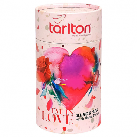 Ceylon Black Loose Leaf Tea with Rose Buds and Petals, Tarlton Love, 100g