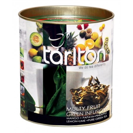 Мультифруктовый Цейлонский зеленый крупнолистовой чай Tarlton Multyfruit Green tea, 100г