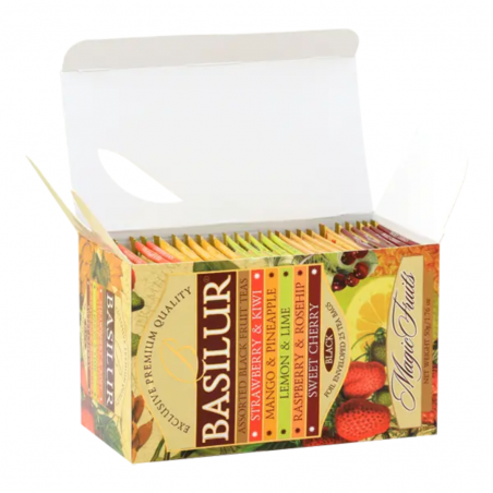 Basilur Tea Magic Fruits Black Assorted Foil Enveloped Tea Bags 25pcs x 2g