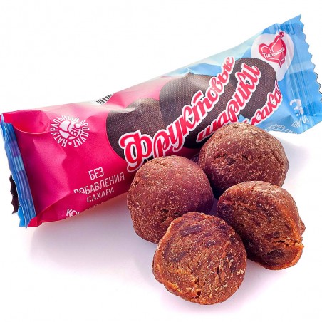 Pastile Fruit balls in cocoa without sugar, 600 g