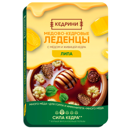 Honey-cedar lollipops “Radograd Kedrini” with linden (6 pcs.)