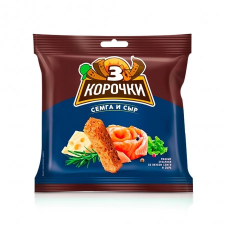 Сухарики "Три корочки" со вкусом сёмги с сыром 100 г