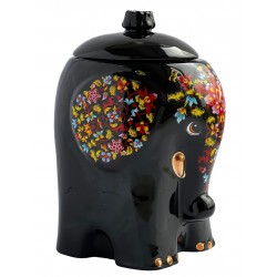 Black tea in a ceramic jar...
