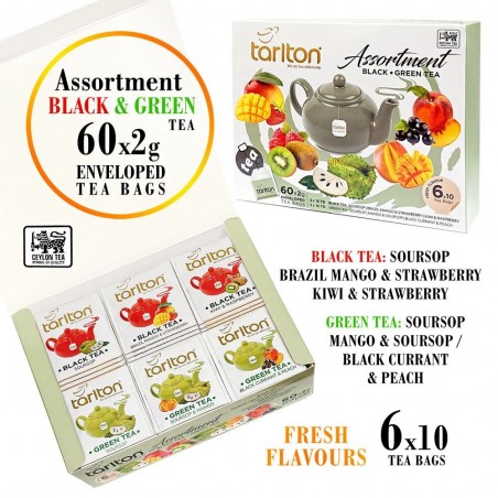 Tarlton black + green tea Assortment Black Green Tea 60 pcs x 2 g