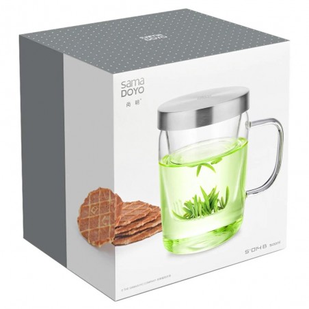 SAMADOYO Premium klases tējas krūze ar stikla filtru 3in1, 500 ml S014B