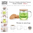SAMADOYO S026A, Premium Quality Teacup 3in1, 380 ml