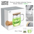 SAMADOYO Premium klases tējas krūze ar stikla filtru 3in1, S024A, 500 ml SAMADOYO Premium klases tējas krūze ar stikla filtru 3in1, S024A, 500 ml