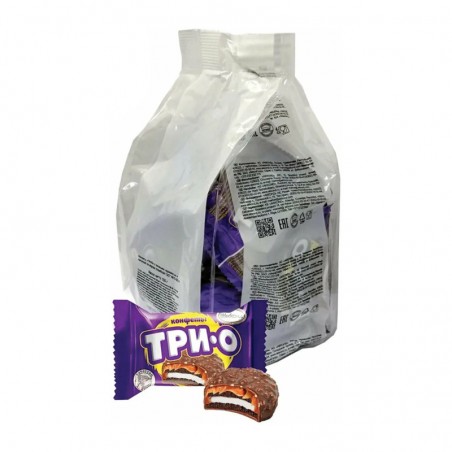 Chocolate candies "AKKOND" "Trio" with cookies, caramel and ice cream flavor 500 g