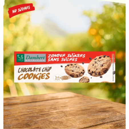 Without Sugars Chocolate Chip Cookies Damhert, 90g