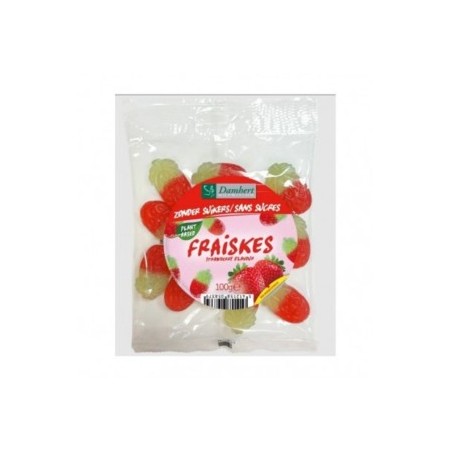 Konfektes ar zemeņu garšu bez cukura Damhert, 100 g