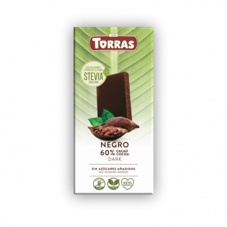Темный шоколад 60% Torras Stevia 100 г