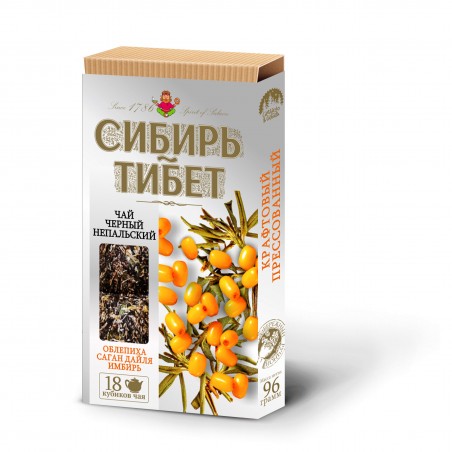 “Сибирь Тибет” чай черный непальский с облепихой и саган дайля, плиточный, 96г Иван Да