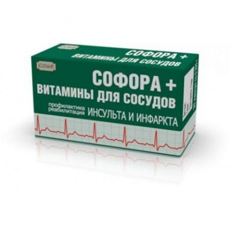 Uztura bagātinātājs asinsvadiem ar soforu un vitamīniem, 30 kapsulas - SOIK