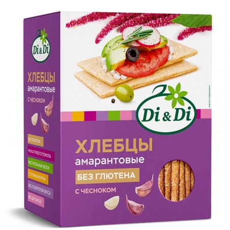 Di&Di ХЛЕБЦЫ амарантовые с топинамбуром и чесноком 195 г Без глютена