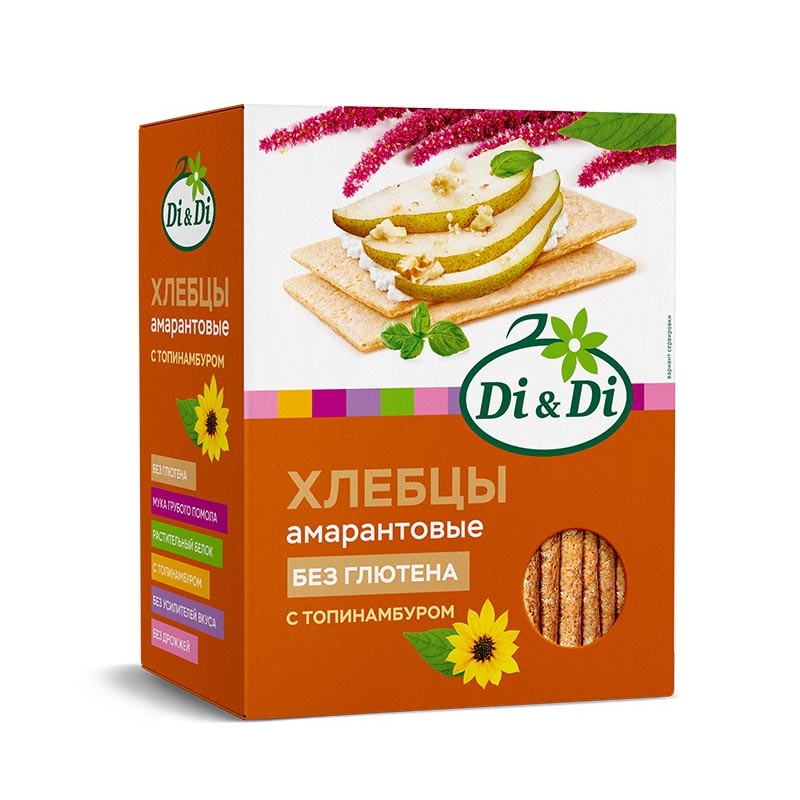 Di&Di Amaranth CRISPBREAD with Jerusalem artichoke Extruded 195g Gluten Free Di&Di Amaranth CRISPBREAD with Jerusalem artichoke Extruded 195g Gluten Free