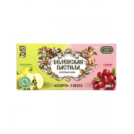 Belevskaya pastila "Assorted Classic & Cranberry Flavor" 200g no added sugar Tradicii Belyova