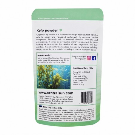 BIO brūnaļģes (Laminaria Saccharina) 250g Centralsun