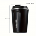 Stainless Steel Insulated Cup, Vacuum Travel Mug with Lockable Lid, 380ml, white