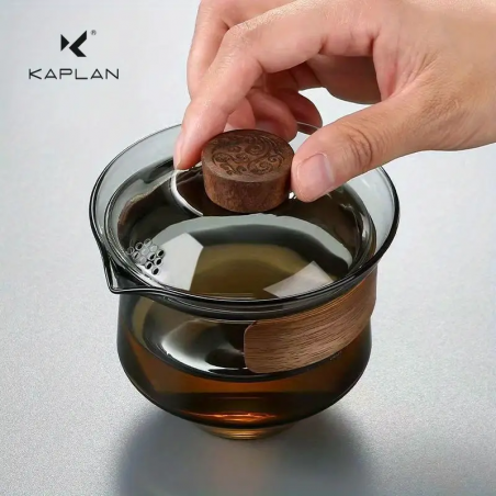 Glass Gaiwan Heat-Resistant Tea Cup with Lid for Chinese Tea KAPLAN