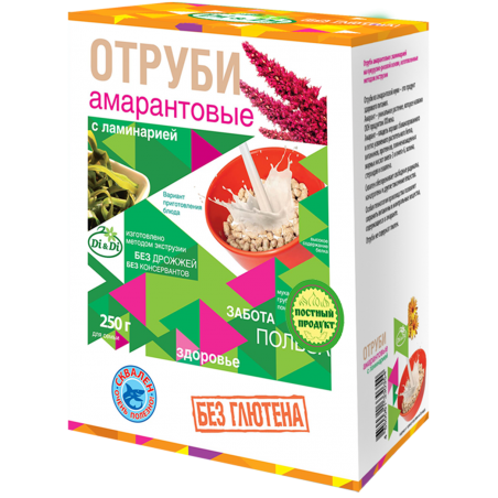 ОТРУБИ амарантовые с ламинарией 250г Без глютена