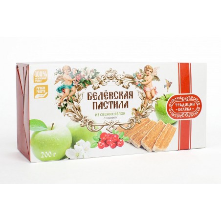 Belevskaya pastila with cranberries "s klukvoy" 200g no added sugar Tradicii Belyova