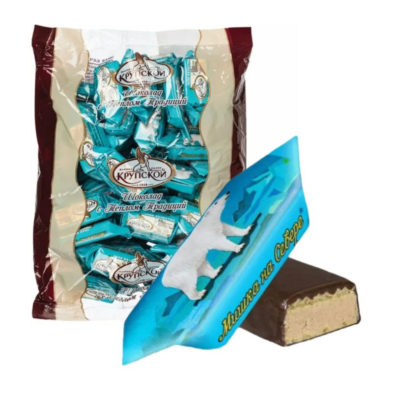 Konfektes šokolādes glazūrā "Lācis ziemeļos" 1kg Konfektes šokolādes glazūrā "Lācis ziemeļos" 1kg