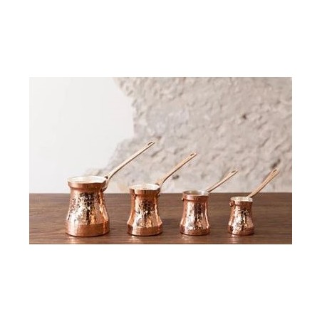 Copper Cezve Turkish Coffee Pot C2G for 1,5 cup (silver lining) SOY