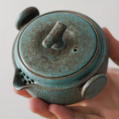 WEN ZHE Japanese Style Portable Travel Ceramic Tea Set with Case