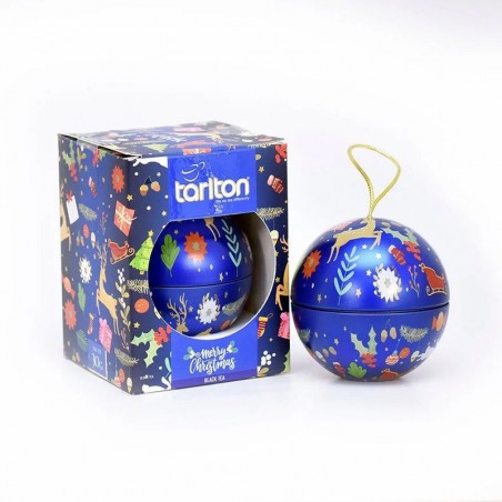 Черный чай Эрл Грей в синем рождественском шарике 30 г Tarlton