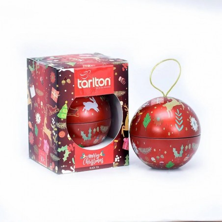 Vaniļas melnā tēja ar sarkanu Ziemassvētku bumbiņu 30g Tarlton