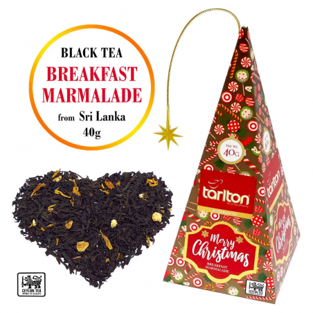 Breakfast Marmalade aromatizēta melnā tēja ar apelsīnu miziņu eglītē 40g Tarlton
