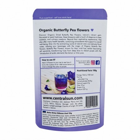 Organic Butterfly Pea flowers 25g Anchan Tea Centralsun