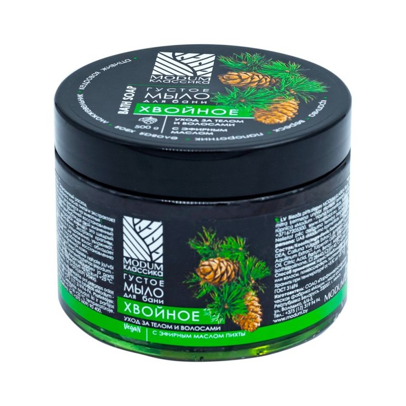 Modum biezas ķermeņa un matu ziepes ar priežu aromātu, 500g Modum biezas ķermeņa un matu ziepes ar priežu aromātu, 500g