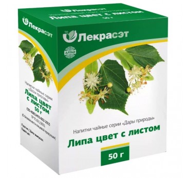 Липа, цветки с листом 50гр (лат. Tilia cordata Mill) Лекра-СЭТ